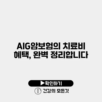 AIG암보험의 치료비 혜택, 완벽 정리합니다