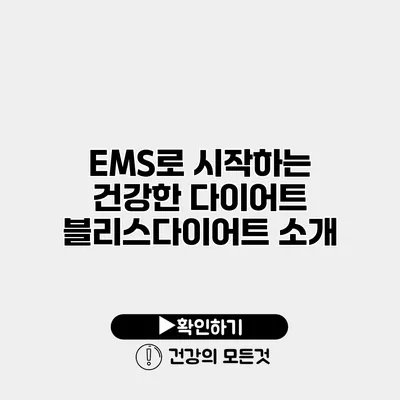 EMS로 시작하는 건강한 다이어트 블리스다이어트 소개