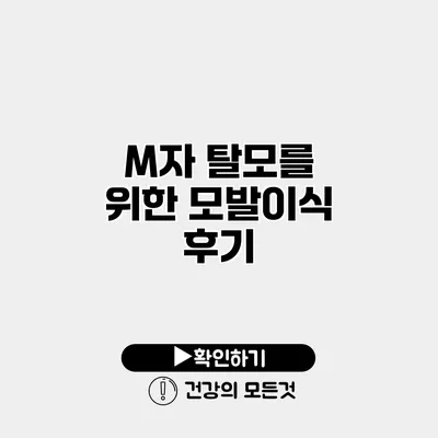 M자 탈모를 위한 모발이식 후기