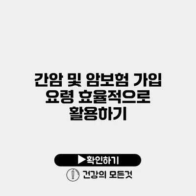 간암 및 암보험 가입 요령 효율적으로 활용하기