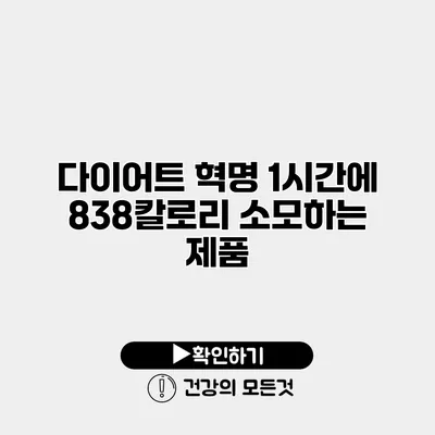 다이어트 혁명 1시간에 838칼로리 소모하는 제품