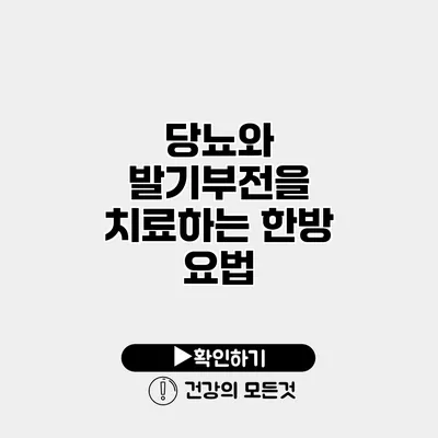 당뇨와 발기부전을 치료하는 한방 요법