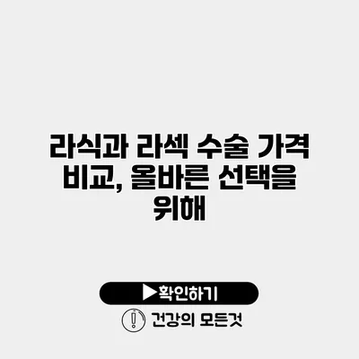 라식과 라섹 수술 가격 비교, 올바른 선택을 위해