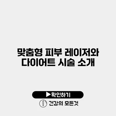 맞춤형 피부 레이저와 다이어트 시술 소개