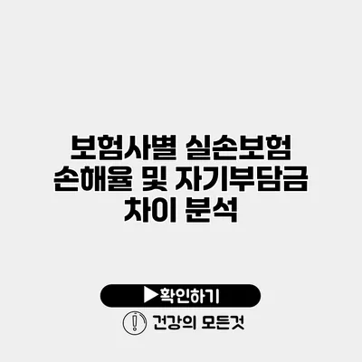 보험사별 실손보험 손해율 및 자기부담금 차이 분석