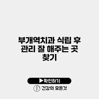 부개역치과 식립 후 관리 잘 해주는 곳 찾기