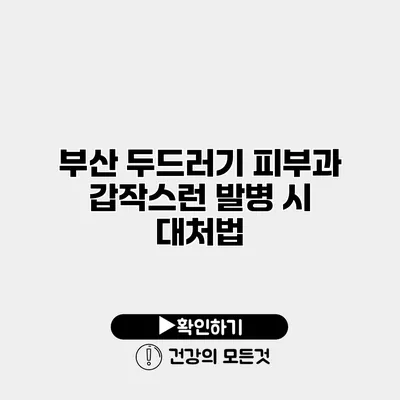 부산 두드러기 피부과 갑작스런 발병 시 대처법
