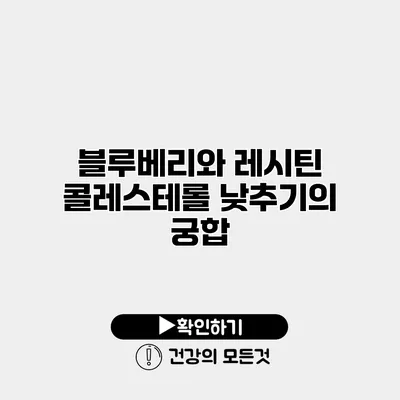 블루베리와 레시틴 콜레스테롤 낮추기의 궁합
