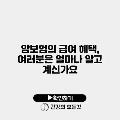 암보험의 급여 혜택, 여러분은 얼마나 알고 계신가요?