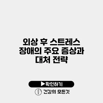 외상 후 스트레스 장애의 주요 증상과 대처 전략