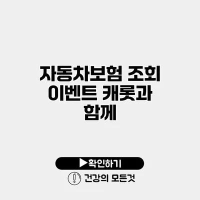 자동차보험 조회 이벤트 캐롯과 함께