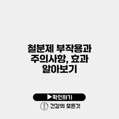 철분제 부작용과 주의사항, 효과 알아보기