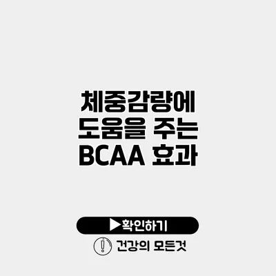 체중감량에 도움을 주는 BCAA 효과