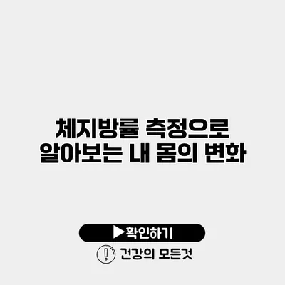 체지방률 측정으로 알아보는 내 몸의 변화