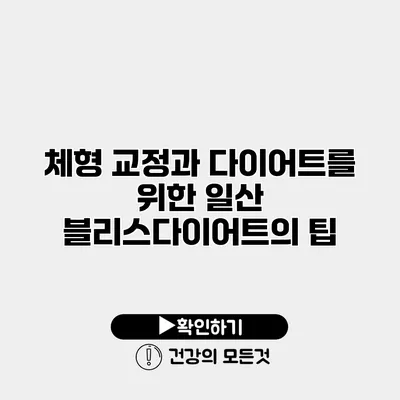 체형 교정과 다이어트를 위한 일산 블리스다이어트의 팁
