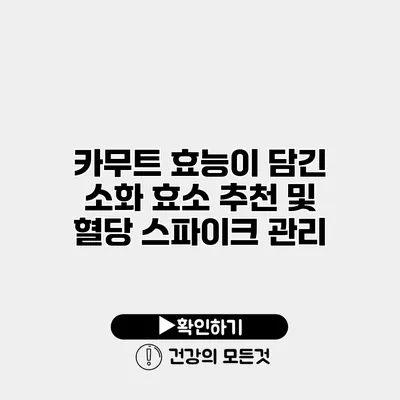 카무트 효능이 담긴 소화 효소 추천 및 혈당 스파이크 관리