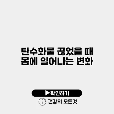 탄수화물 끊었을 때 몸에 일어나는 변화