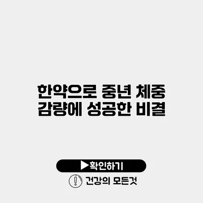 한약으로 중년 체중 감량에 성공한 비결