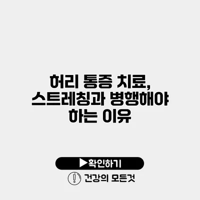 허리 통증 치료, 스트레칭과 병행해야 하는 이유