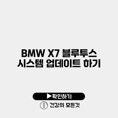 BMW X7 블루투스 시스템 업데이트 하기