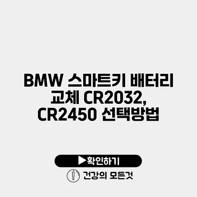 BMW 스마트키 배터리 교체 CR2032, CR2450 선택방법