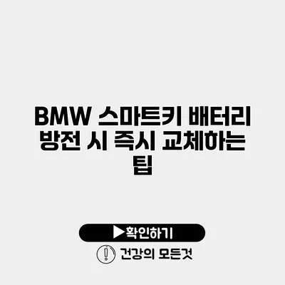 BMW 스마트키 배터리 방전 시 즉시 교체하는 팁