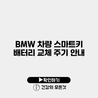BMW 차량 스마트키 배터리 교체 주기 안내