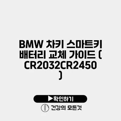 BMW 차키 스마트키 배터리 교체 가이드 (CR2032/CR2450)