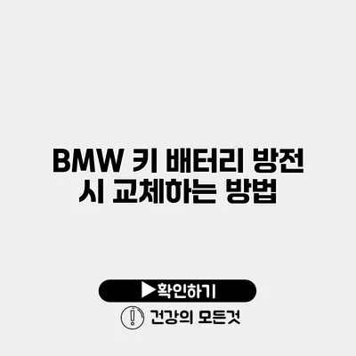BMW 키 배터리 방전 시 교체하는 방법