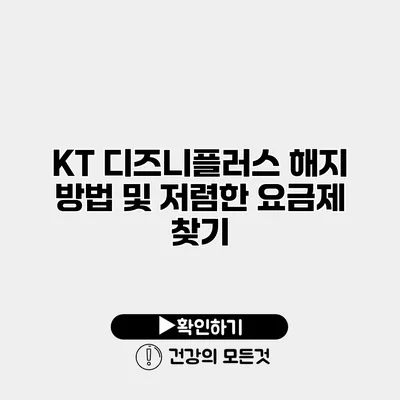 KT 디즈니플러스 해지 방법 및 저렴한 요금제 찾기