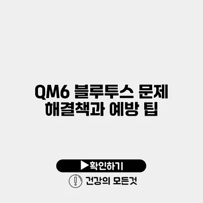 QM6 블루투스 문제 해결책과 예방 팁
