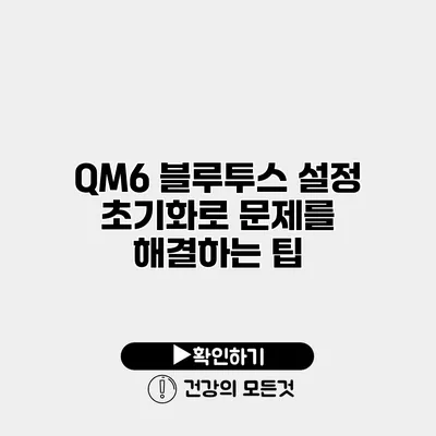 QM6 블루투스 설정 초기화로 문제를 해결하는 팁