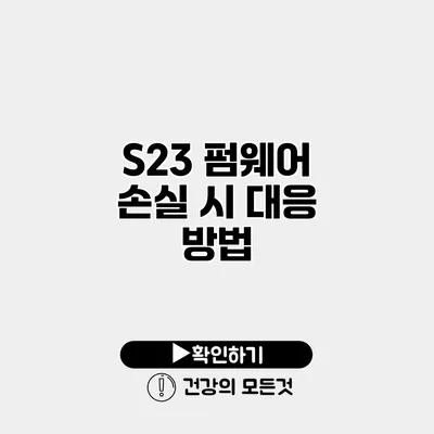 S23 펌웨어 손실 시 대응 방법