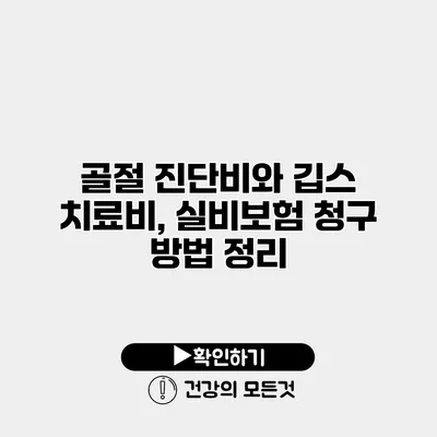 골절 진단비와 깁스 치료비, 실비보험 청구 방법 정리