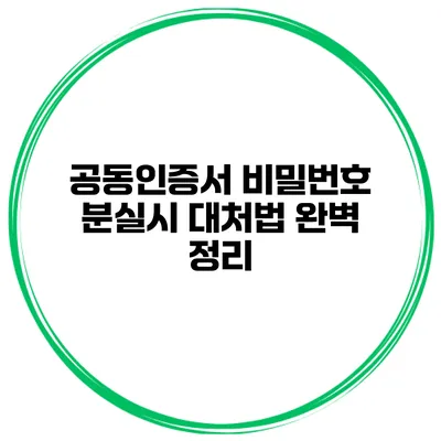 공동인증서 비밀번호 분실시 대처법 완벽 정리