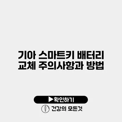 기아 스마트키 배터리 교체 주의사항과 방법