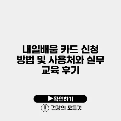 내일배움 카드 신청 방법 및 사용처와 실무 교육 후기