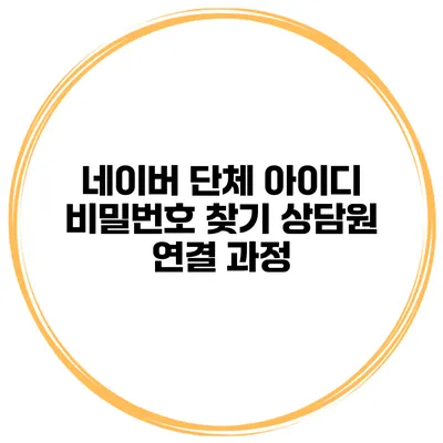 네이버 단체 아이디 비밀번호 찾기 상담원 연결 과정