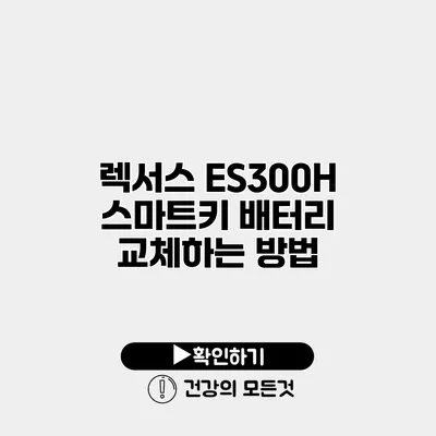 렉서스 ES300H 스마트키 배터리 교체하는 방법