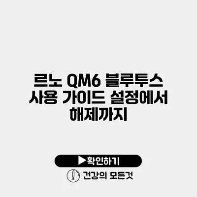 르노 QM6 블루투스 사용 가이드 설정에서 해제까지