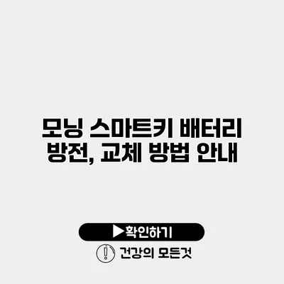 모닝 스마트키 배터리 방전, 교체 방법 안내