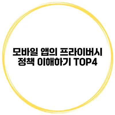 모바일 앱의 프라이버시 정책 이해하기 TOP4