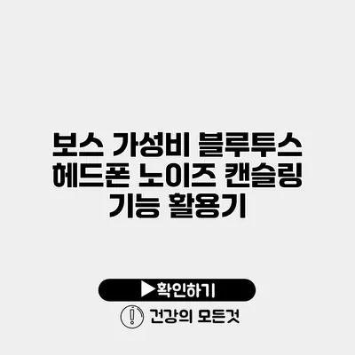 보스 가성비 블루투스 헤드폰 노이즈 캔슬링 기능 활용기