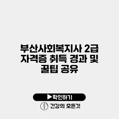부산사회복지사 2급 자격증 취득 경과 및 꿀팁 공유