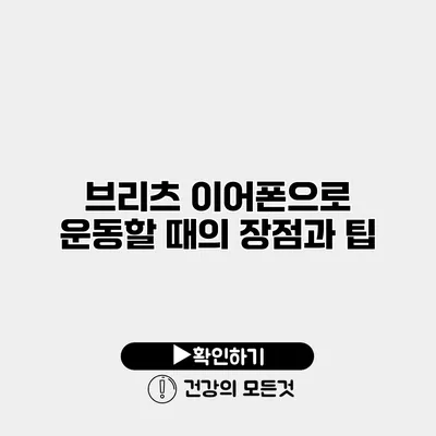 브리츠 이어폰으로 운동할 때의 장점과 팁