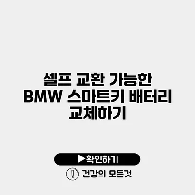 셀프 교환 가능한 BMW 스마트키 배터리 교체하기