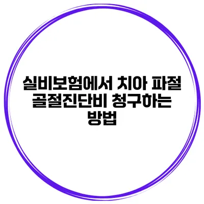 실비보험에서 치아 파절 골절진단비 청구하는 방법