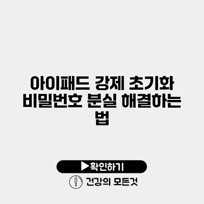 아이패드 강제 초기화 비밀번호 분실 해결하는 법