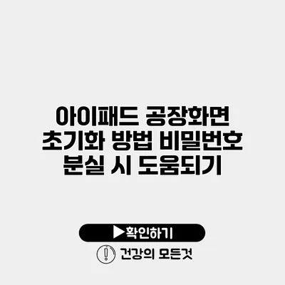 아이패드 공장화면 초기화 방법 비밀번호 분실 시 도움되기