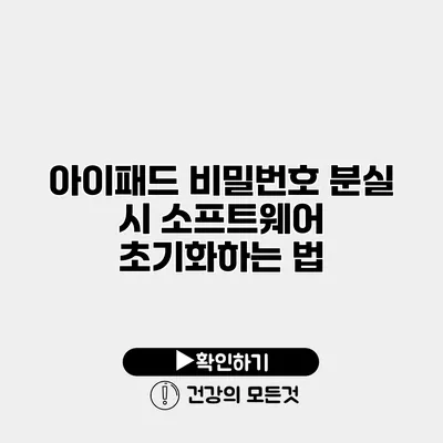 아이패드 비밀번호 분실 시 소프트웨어 초기화하는 법